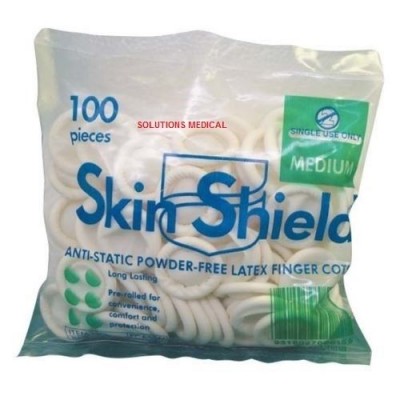 Finger Protector Cots Medium Premium Anti-static Powder Fee Latex Textured 100/Pkt