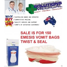 150 EMESIS SICK BAGS VOMIT BAGS CALIBRATED 1.5 LITRE RED RING INFECTION CONTROL