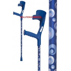 CRUTCHES OCEAN DEEP BLUE ADJUSTABLE TO 10 POSITIONS CIRCLES OF BLUE HUES DESIGN