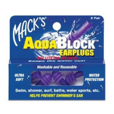 Macks Aqua Block Ear Plugs 2 Pairs/pkt (Mack's)