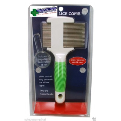 Lice Comb Dual Purpose With Metal Teeth & 5x Magnifier X1