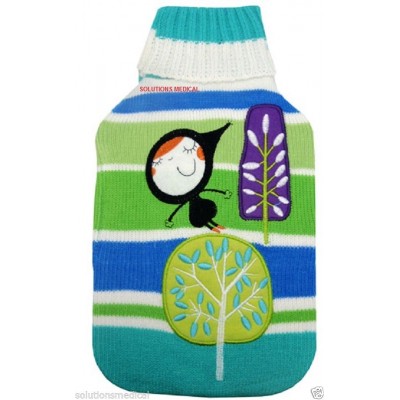 Hot Water Bottle Knitted Cover Girl Design (X1)