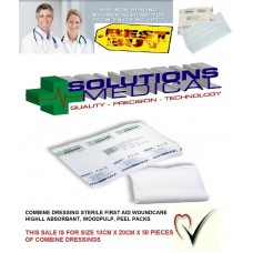 COMBINE DRESSINGS STERILE FIRST AID WOUNDCARE 10CM x20CM (x 50)
