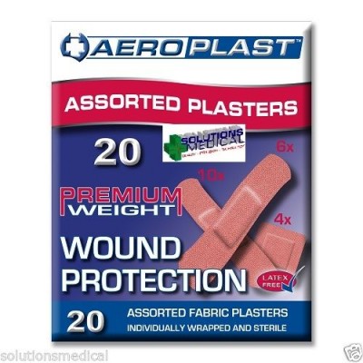 2 x (PACKS 20) FIRST AID BAND AIDS ASSORTED FABRIC PREMIUM WEIGHT SUPER ADHESION