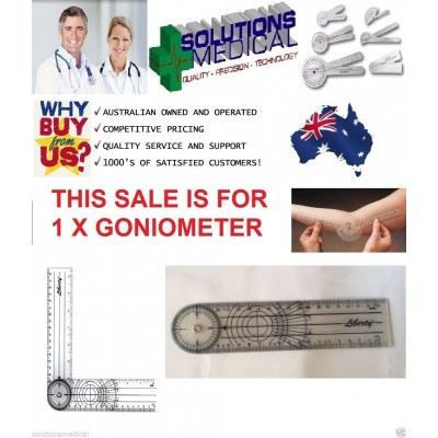 Liberty Plastic Goniometer 180âº 7.5" 19cm Calibrated Range Movement Measure