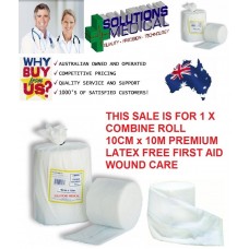 COMBINE ROLL 10CM x 10M PREMIUM LATEX FREE FIRST AID WOUND CARE