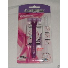 Triple Blade System With Lubricated Strip 1 Handle 6 Cartridges Pink Lady