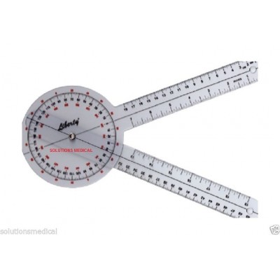 Goniometer Plastic 360? 10" 25cm Calibrated Range Movement Measure