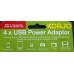 Korjo Usb 4 Port Power Adaptor For World Travel 2.1amp Output