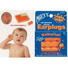 MACKS KIDS SIZE WATERPROOF BLOCK EAR PLUGS 6 PAIRS/PKT (MACK'S)