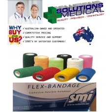COHESIVE FLEXIBLE BANDAGE SMI FLEX QUALITY 10CM X 4.5M BOX 18 VARIOUS COLOURS