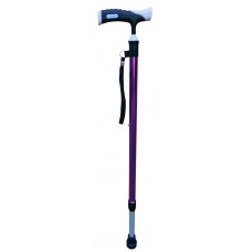 Walking Stick Height Adjustable From 77-100cm Tpr Handle With Strap 5 Colours