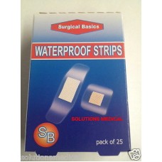WATERPROOF BREATHABLE BAND AIDS STRIPS 25 LOOSE PIECES