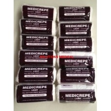 LIGHT FIRST AID BANDAGES MEDICREPE 10cm x 1.5m (x12) SALE ITEM EXPIRED STOCK 04/2020
