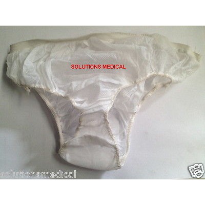 Disposable Ladies White G-string Underwear (10/pkt) Disposable Panties (M)