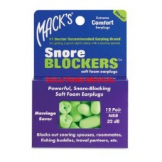 MACKS SNORE BLOCKERS EAR PLUGS 12 PAIRS/PKT (MACK'S)