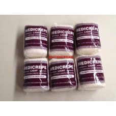 FIRST AID LIGHT BANDAGES MEDICREPE 5cm x 1.5m (x 6) SALE ITEM EXPIRED STOCK  10/2017