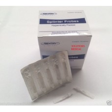BOX 100 SPLINTER PROBES STAINLESS SURGICALLY CLEAN FOIL PACKS