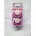 Dummy Infant 3 Months Silicone Pacifier Cat Pattern 2 Pack Pink Purple