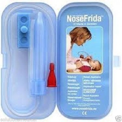 2 X NOSEFRIDA (NOSE FRIDA) BABY NASAL ASPIRATOR HELPS PREVENT COLDS