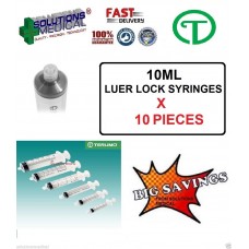 10ml TERUMO SYRINGE LUER LOCK LATEX FREE AND PVC FREE X10 PIECES