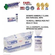 ISOWIPE BACTERICIDAL REFILLS 420x143mm (75/pkt ) ALCOHOL WIPES KIMBERLY CLARK