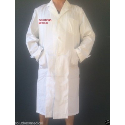 LAB COAT WHITE MEDICAL NURSING VET DOCTOR SCIENTIST UNISEX DRESS UP LONG SLEEVE