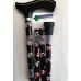 Walking Stick Adjustable Folding Aluminium Blossom Design 77-89cm