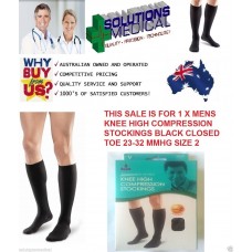 STOCKINGS COMPRESSION STOCKINGS MENS KNEE HIGH BLACK CLOSED TOE SIZE 2 OPPO
