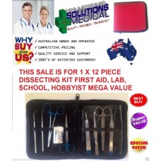 12 PIECE DISSECTING KIT FIRST AID, LAB, SCHOOL, HOBBYIST AMAZING VALUE X 1 KIT3
