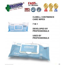 CLINELL CONTINENCE CARE WIPES (PACK OF 25) SEVEN IN ONE FORMULA
