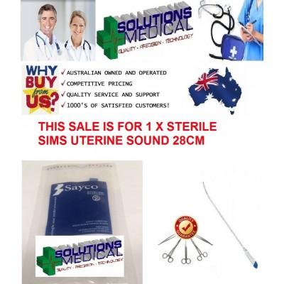 Sims Rigid Uterine Sound Sterile Single Use Medical Instrument Sayco Quality