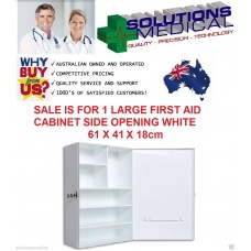 FIRST AID WHITE STEEL LARGE CABINET WALL MOUNT SIDE OPENING (EMPTY CASE ONLY)