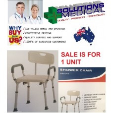 DELUXE SHOWER BATH CHAIR STOOL, ADJUSTABLE HEIGHTS, REMOVABLE BACK LIGHTWEIGHT