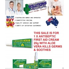 ANTISEPTIC FIRST AID CREAM 25g WITH ALOE VERA KILLS GERMS & SOOTHES X 1
