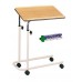 Tilting Overbed Table With Castors Adjustable Height Laminated Teak