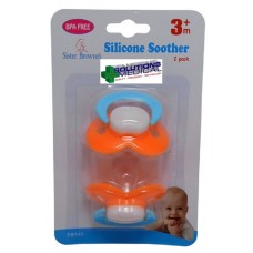 DUMMY SISTER BROWNE 3 MONTHS SILICONE SOOTHER 2 PACK