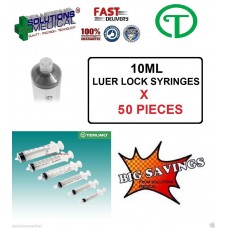 10ml TERUMO SYRINGE LUER LOCK LATEX FREE AND PVC FREE X50 PIECES