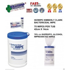 ISOWIPE BACTERICIDAL WIPE 420x143mm (75 WIPES/TUB ) ALCOHOL WIPES KIMBERLY CLARK