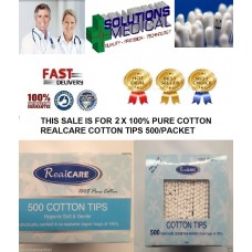 COTTON BUDS TIPS REAL CARE QUALITY 100% PURE COTTON 500/TUB X 2 BOXES