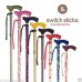 Luxury Switch Stick Folding Walking Stick Thames Design + Carry Bag Wrist Strap Switch Sticks