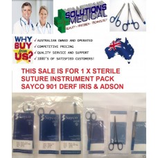 SUTURE INSTRUMENTS PACK STERILE FIRST AID SAYCO QUALITY ADSON IRIS DERF
