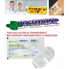 I.V TRANSPARENT WATERPROOF ADHESIVE DRESSING WITH IV INSERTION 6 X 7CM X (25)