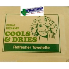 100 X REFRESHER TOWELS COOLS & DRIES TOWELETTES LOOSE PACK BRIEMARPAK