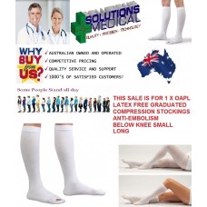 OAPL GRADUATED COMPRESSION STOCKINGS ANTI-EMBOLISM KNEE HIGH SMALL LONG