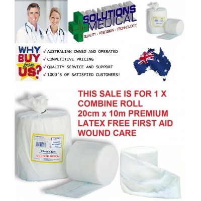 20CM X 10M COMBINE ROLL PREMIUM LATEX FREE FIRST AID WOUND CARE