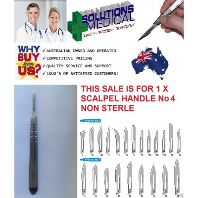 Scalpel Handle No 4 Precision Stainless Steel Non Sterile For Blades 20 - 25