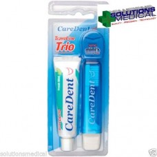 Dental Oral Care Kit Traveline Trio Pack Flossing Tape Toothbrush & Past X 2