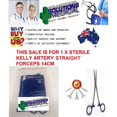 Kelly Straight Artery Forceps Sterile Single Use Medical Instrument Sayco