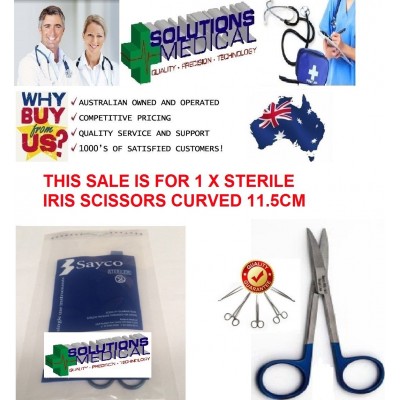 Iris Scissors Curved Sterile Single Use Medical Instrument Sayco Quality